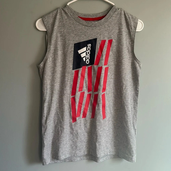 adidas Cotton Sleeveless Tee Kids' American Flag USA Size M (10/12) - Picture 1 of 3